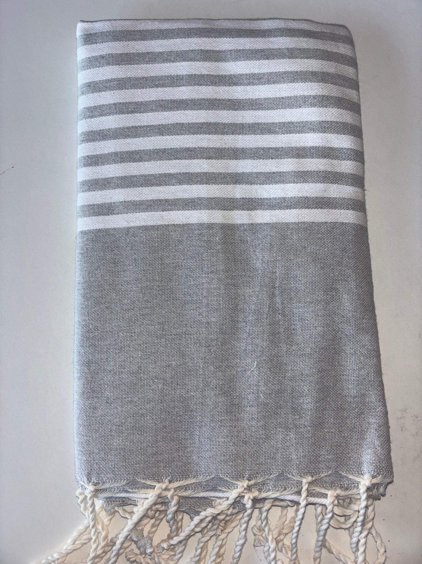 Fouta 100x200cm Tissage plat - gris clair