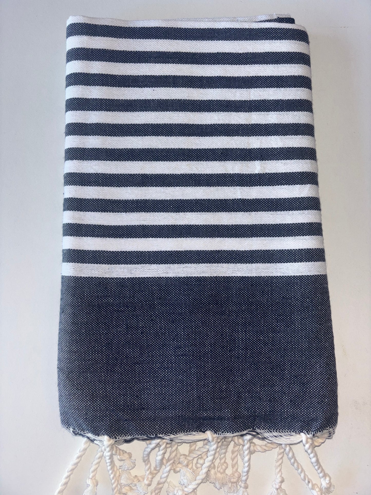 Fouta 100x200cm Tissage plat - bleu marine