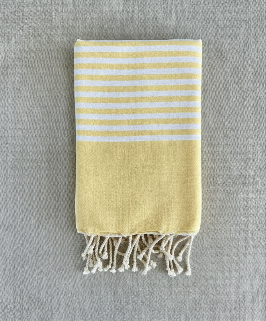 Fouta 100x200 cm Tissage plat - jaune clair