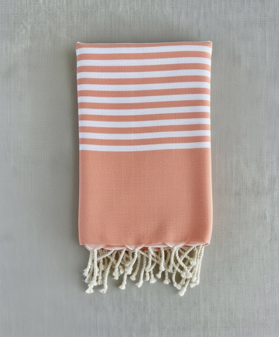 Fouta 100x200cm Tissage plat - Saumon