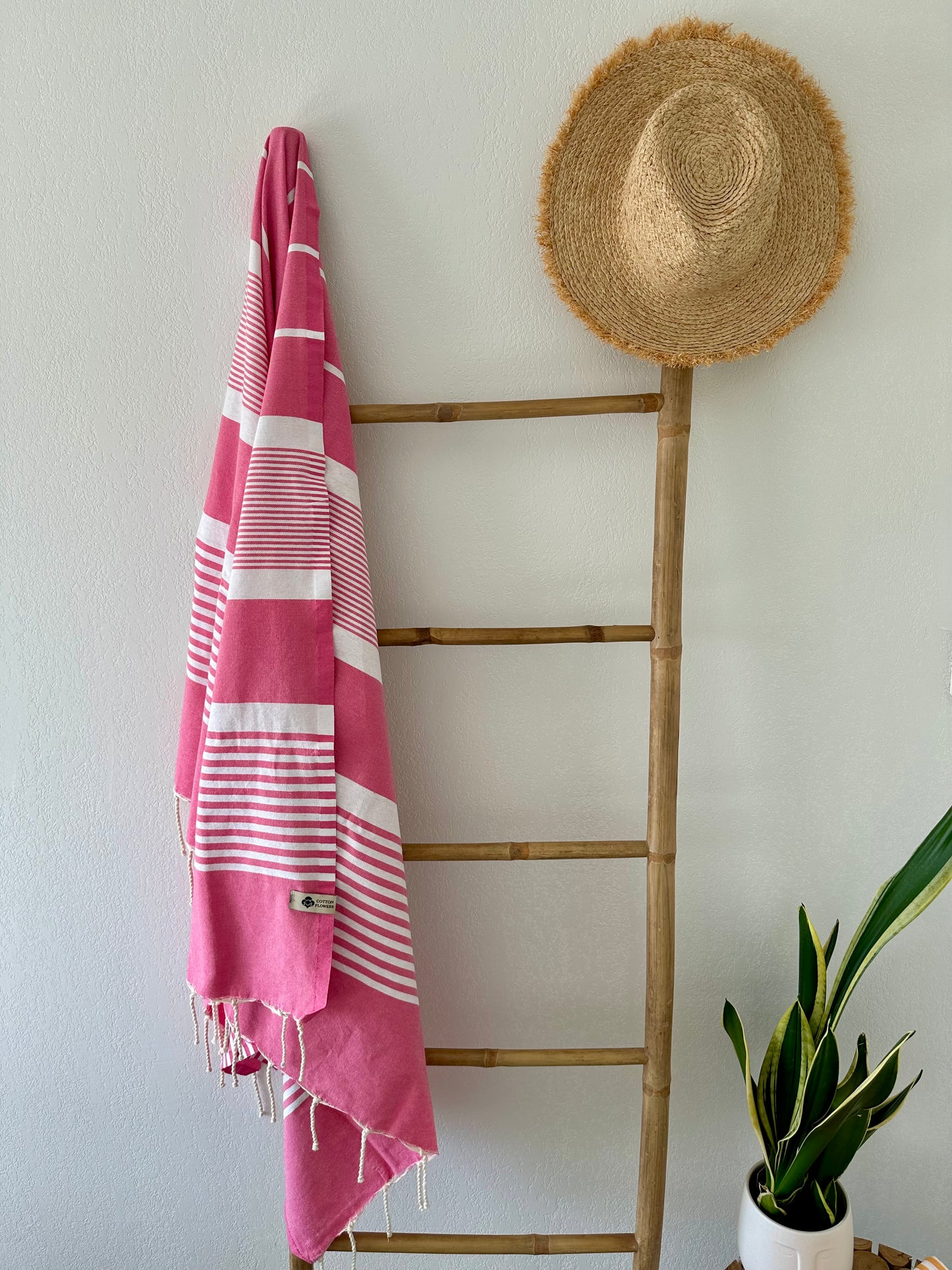 Fouta 100x200 cm Tissage plat - Rose fushia