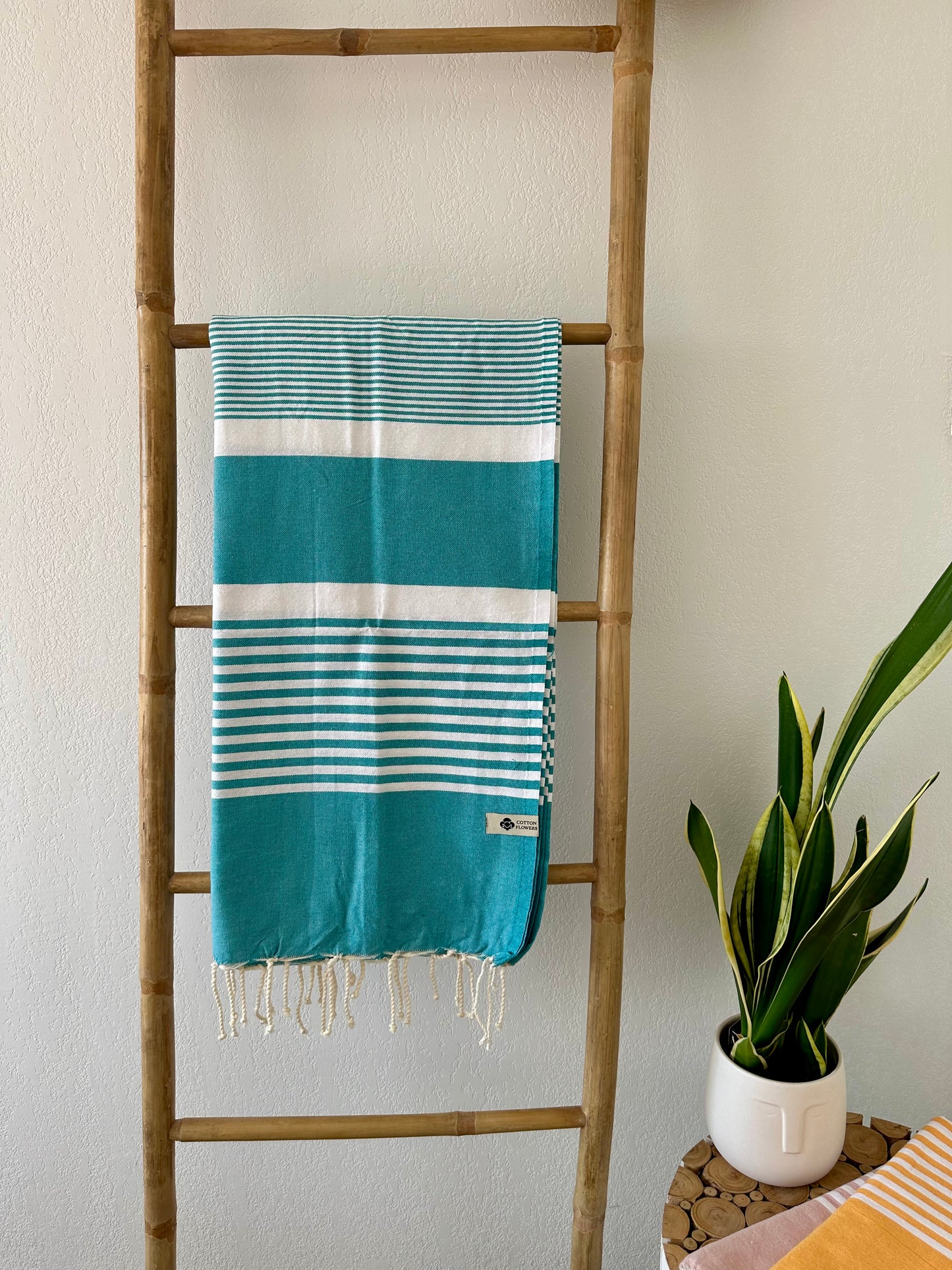 Fouta 100x200 cm Tissage plat - Bleu Canard