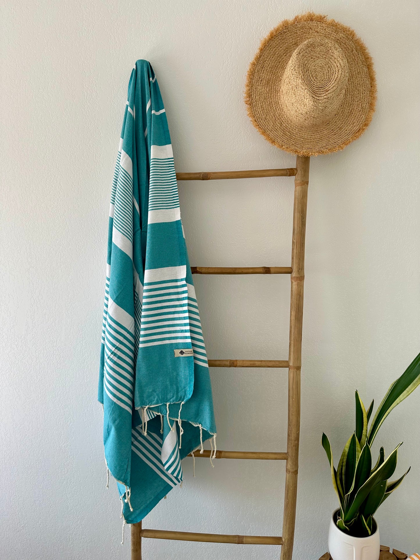 Fouta 100x200 cm Tissage plat - Bleu Canard