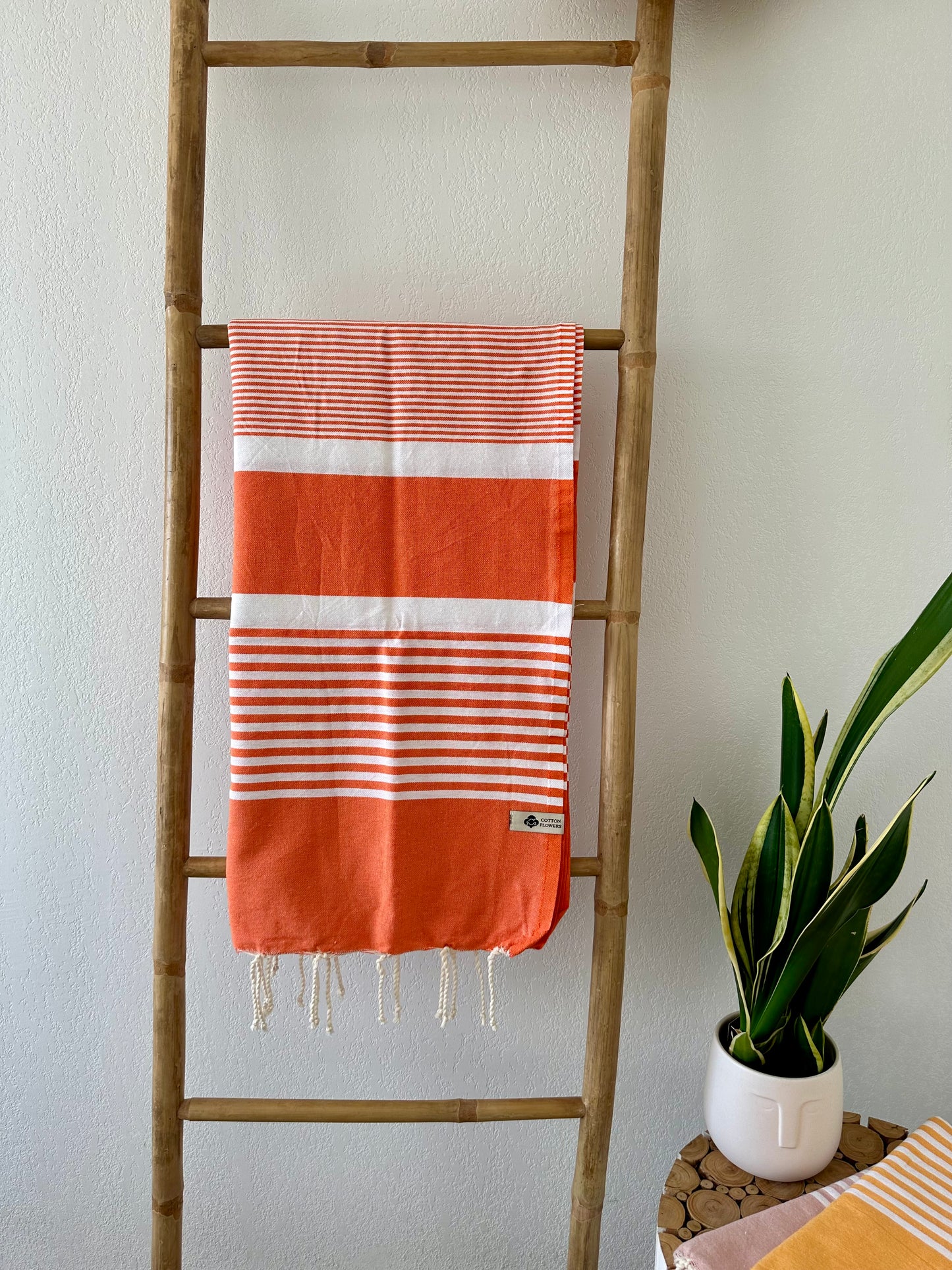 Fouta 100x200 cm Tissage plat - Orange