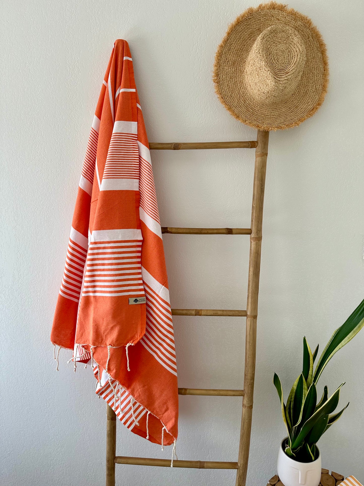 Fouta 100x200 cm Tissage plat - Orange