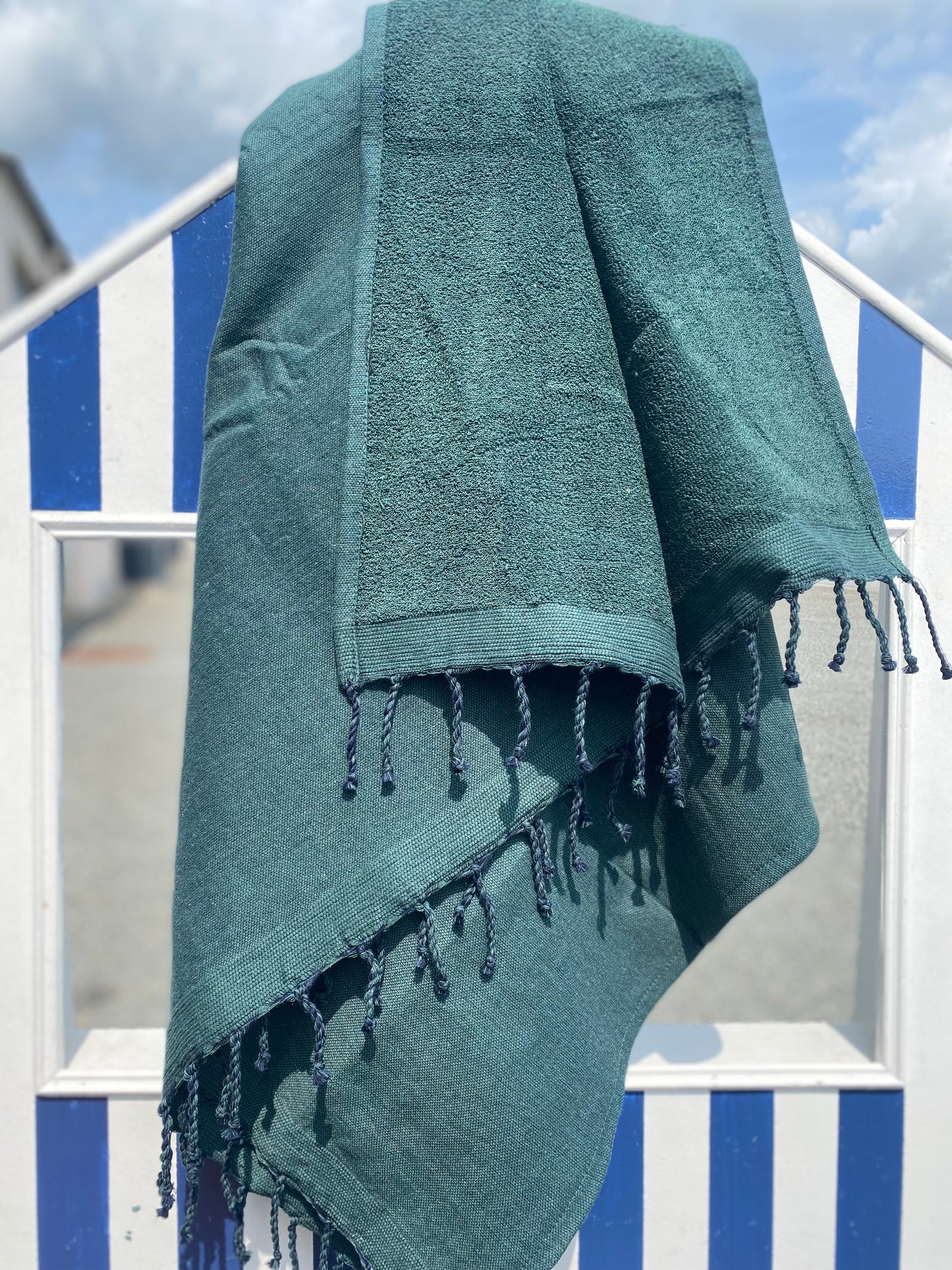 Fouta 100x200 cm Doublée éponge - Vert Kaki