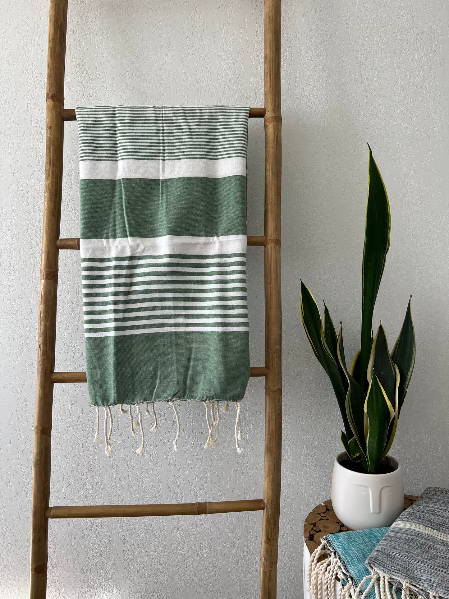 Fouta 100x200 cm Tissage Plat - Vert olive