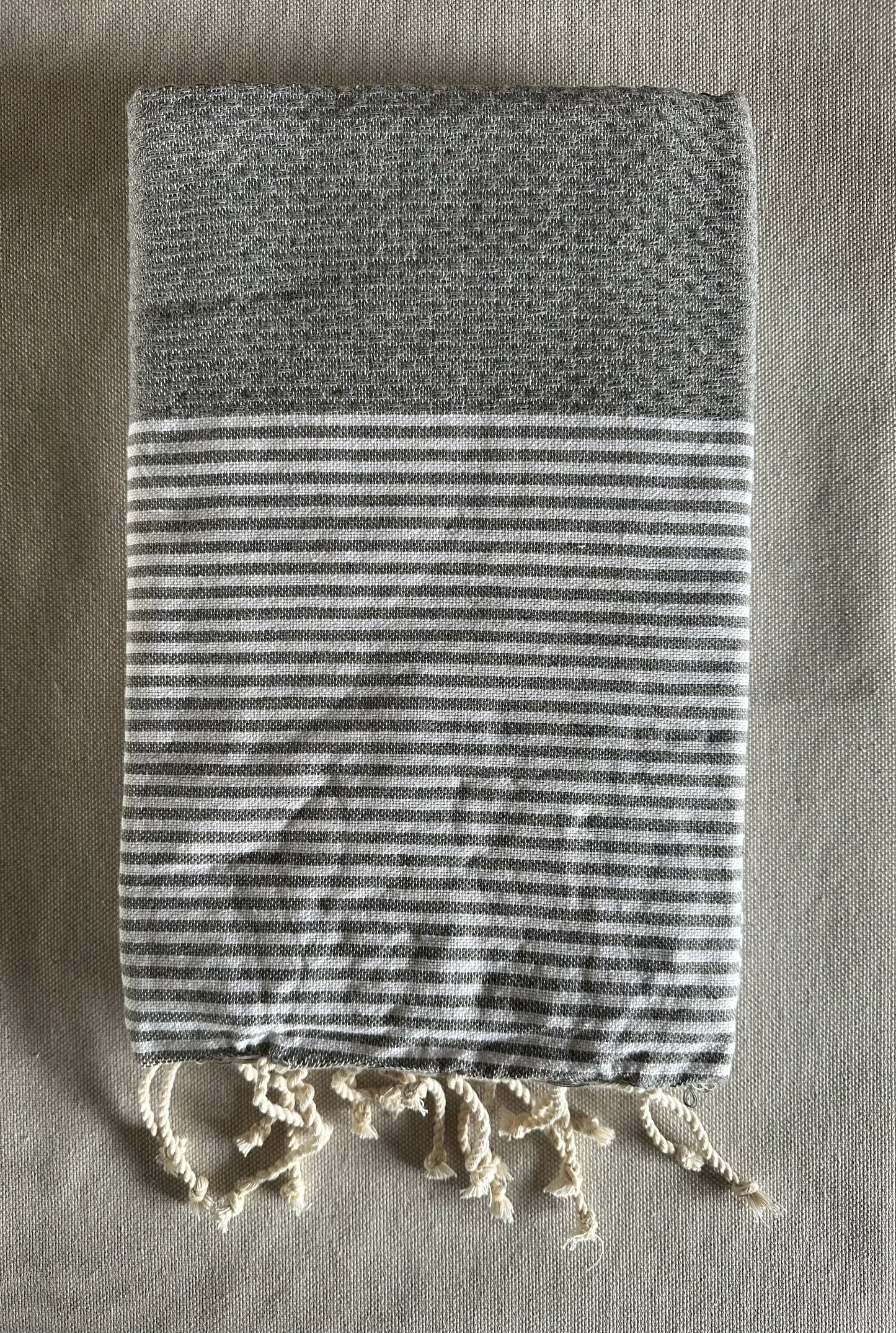 Fouta 100x200 cm Tissage Nid d'abeille - Gris foncé