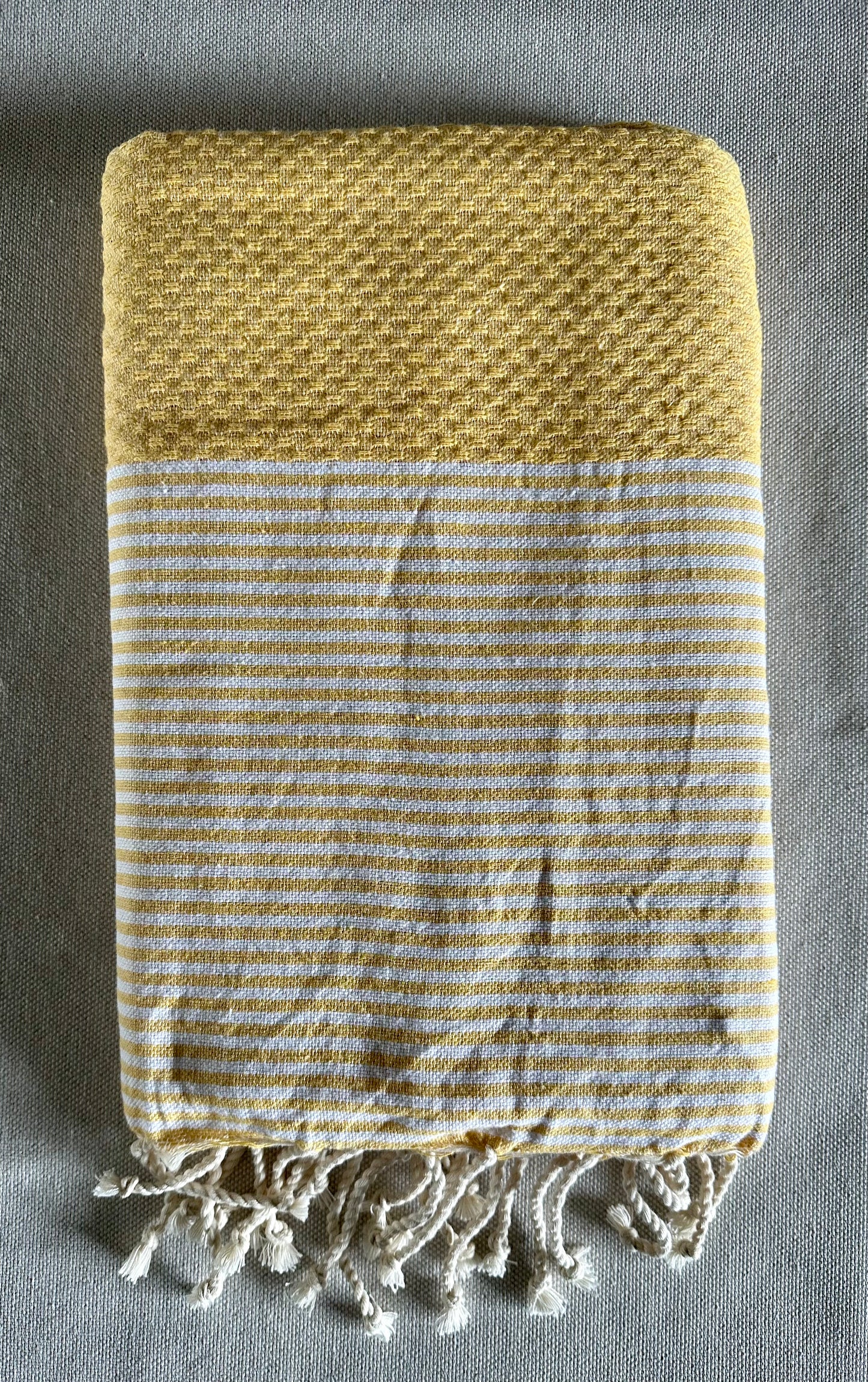Fouta 100x200 cm Tissage nid d'abeille - Jaune