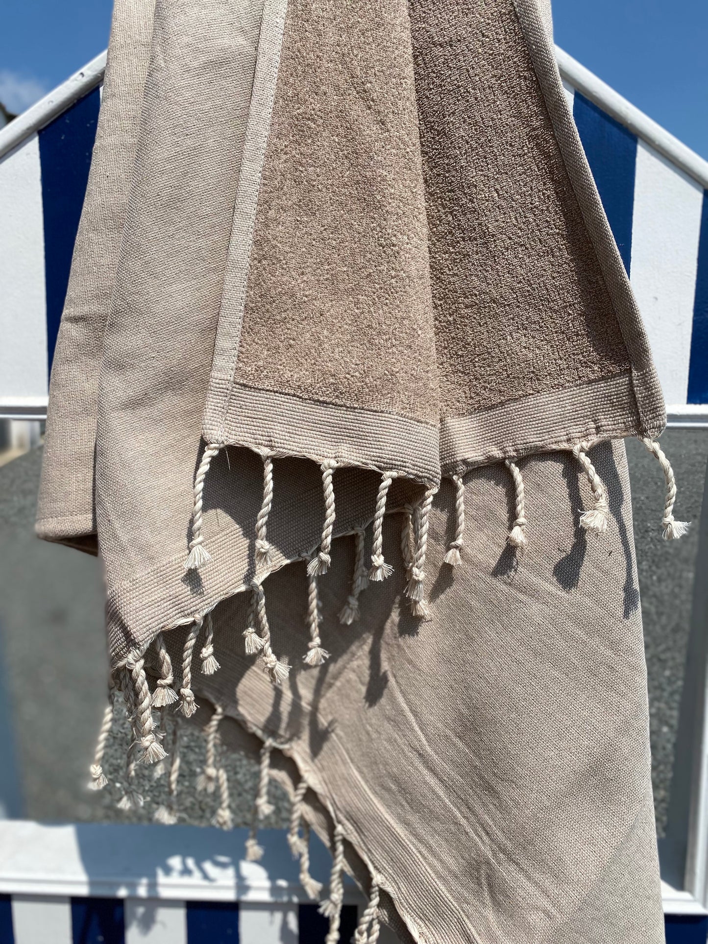 Fouta 100x200 cm Doublée éponge - Taupe