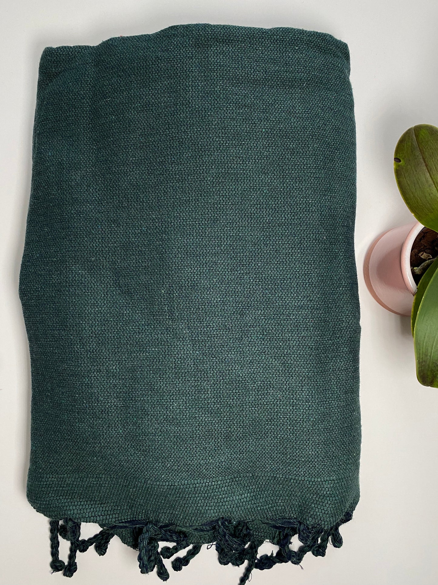 Fouta 100x200 cm Doublée éponge - Vert Kaki