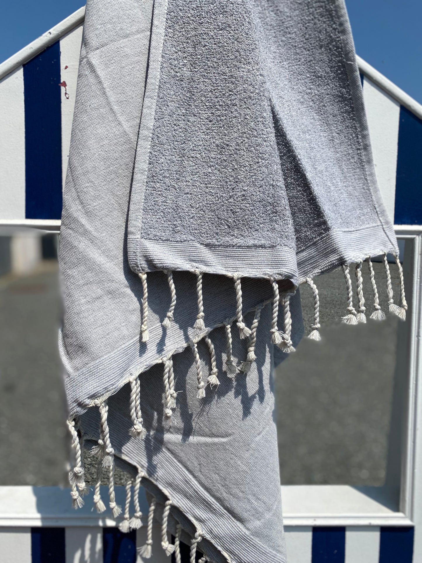 Fouta 100x200 cm Doublée éponge - Gris clair