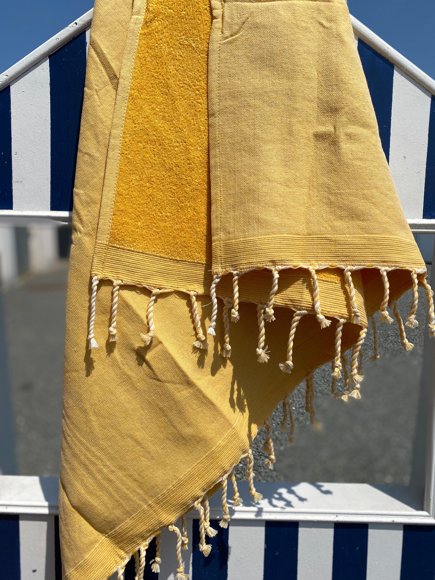 Fouta 100x200 cm Doublée éponge - Jaune