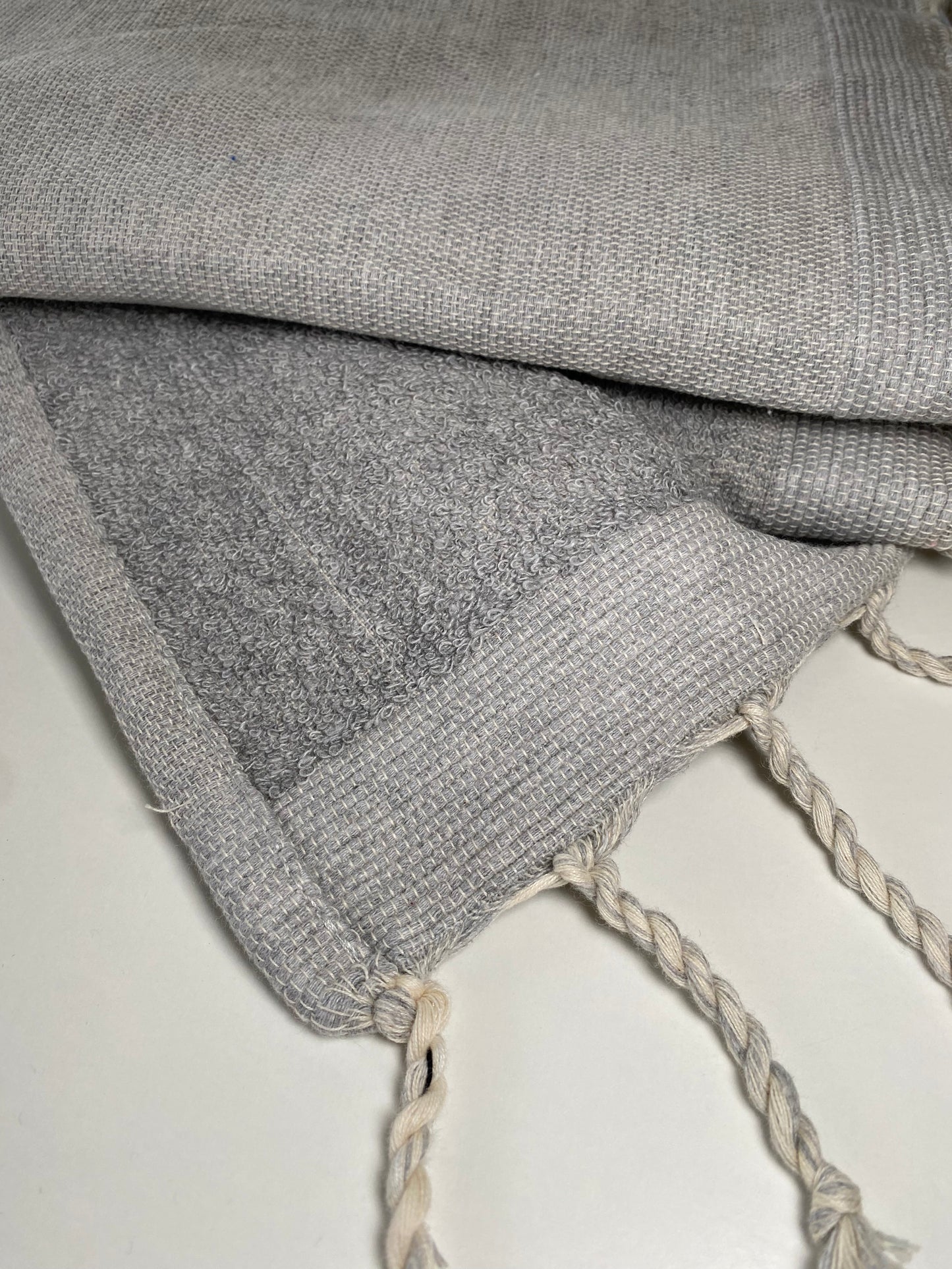 Fouta 100x200 cm Doublée éponge - Gris clair