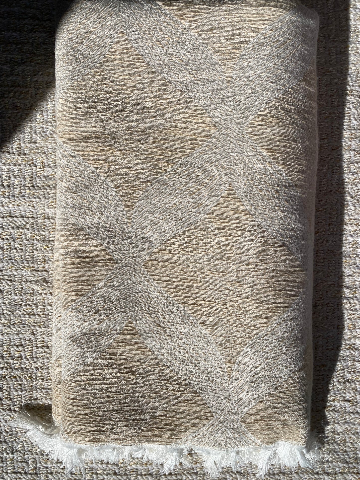 Jeté de lit/canapé XXL Double face Beige