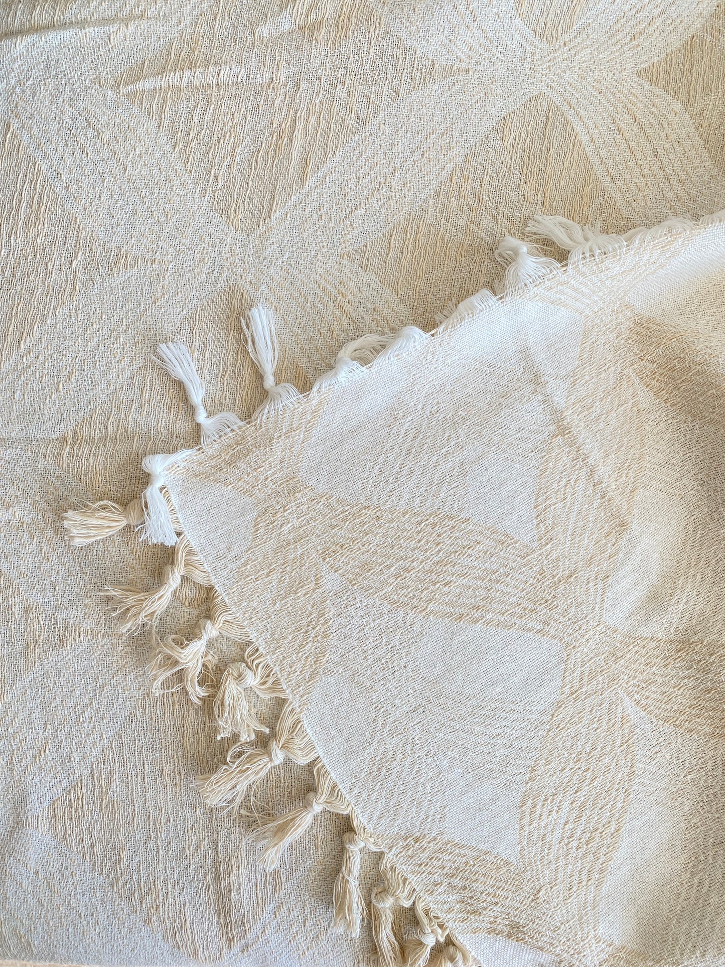 Jeté de lit/canapé XXL Double face Beige