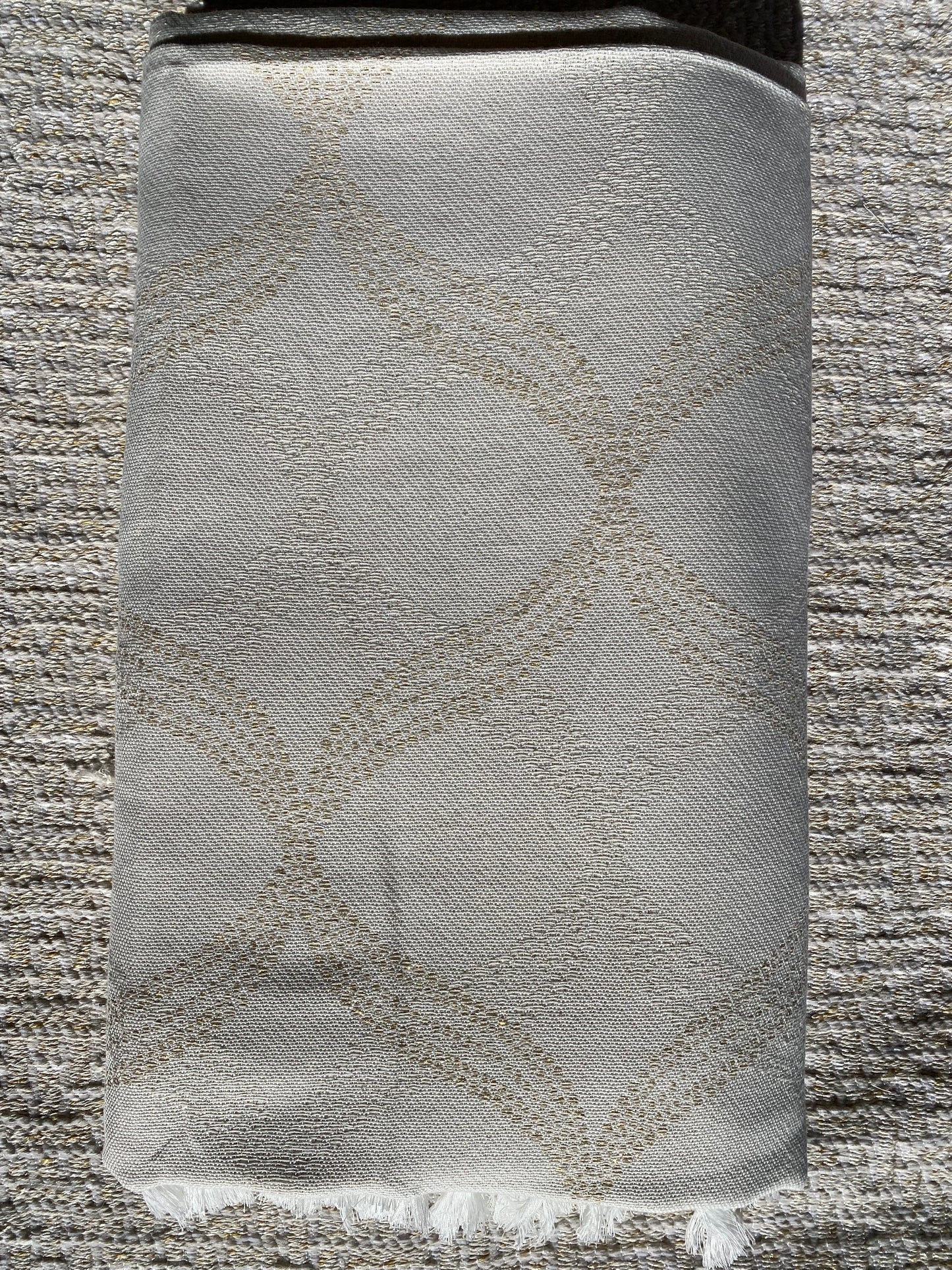 Jeté de lit/canapé XXL Double face écru et beige