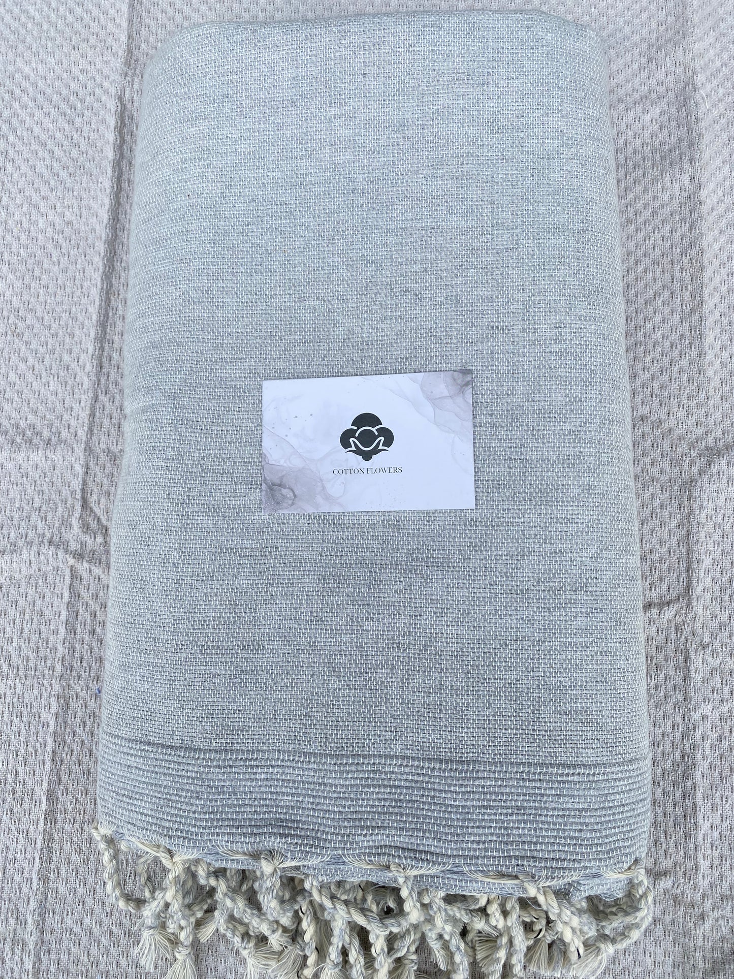 Fouta 100x200 cm Doublée éponge - Gris clair