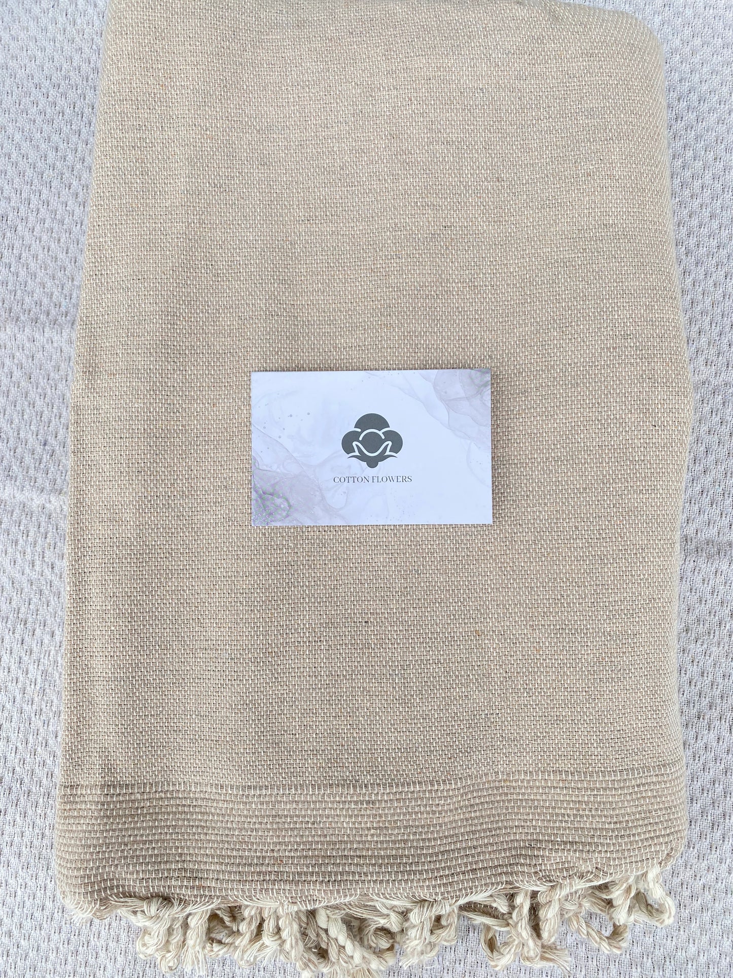 Fouta 100x200 cm Doublée éponge - Taupe