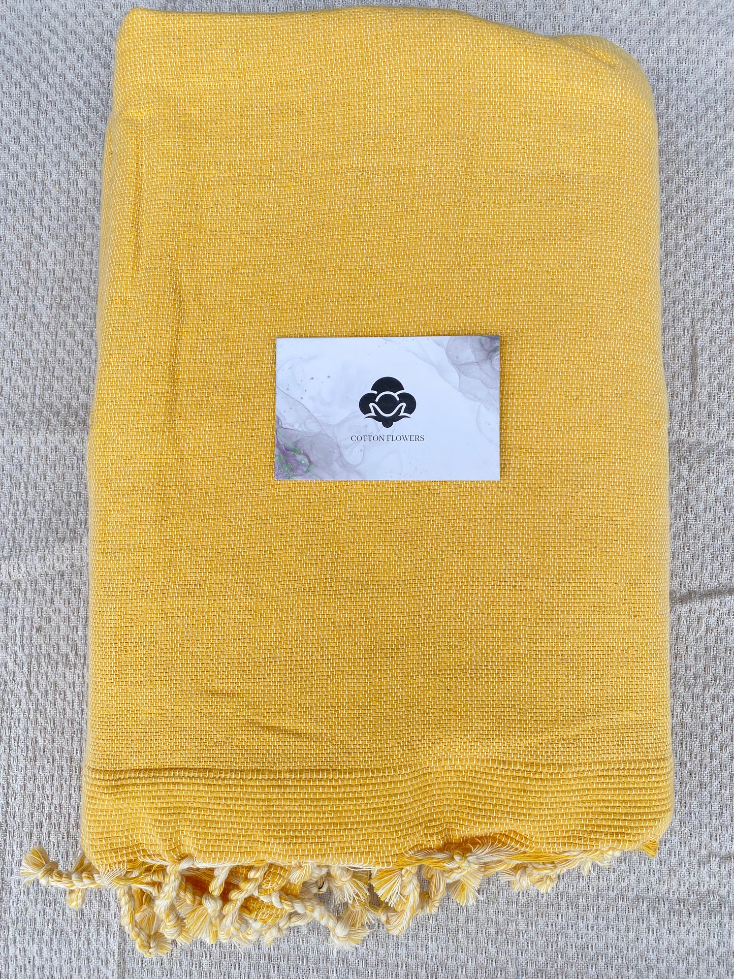 Fouta 100x200 cm Doublée éponge - Jaune