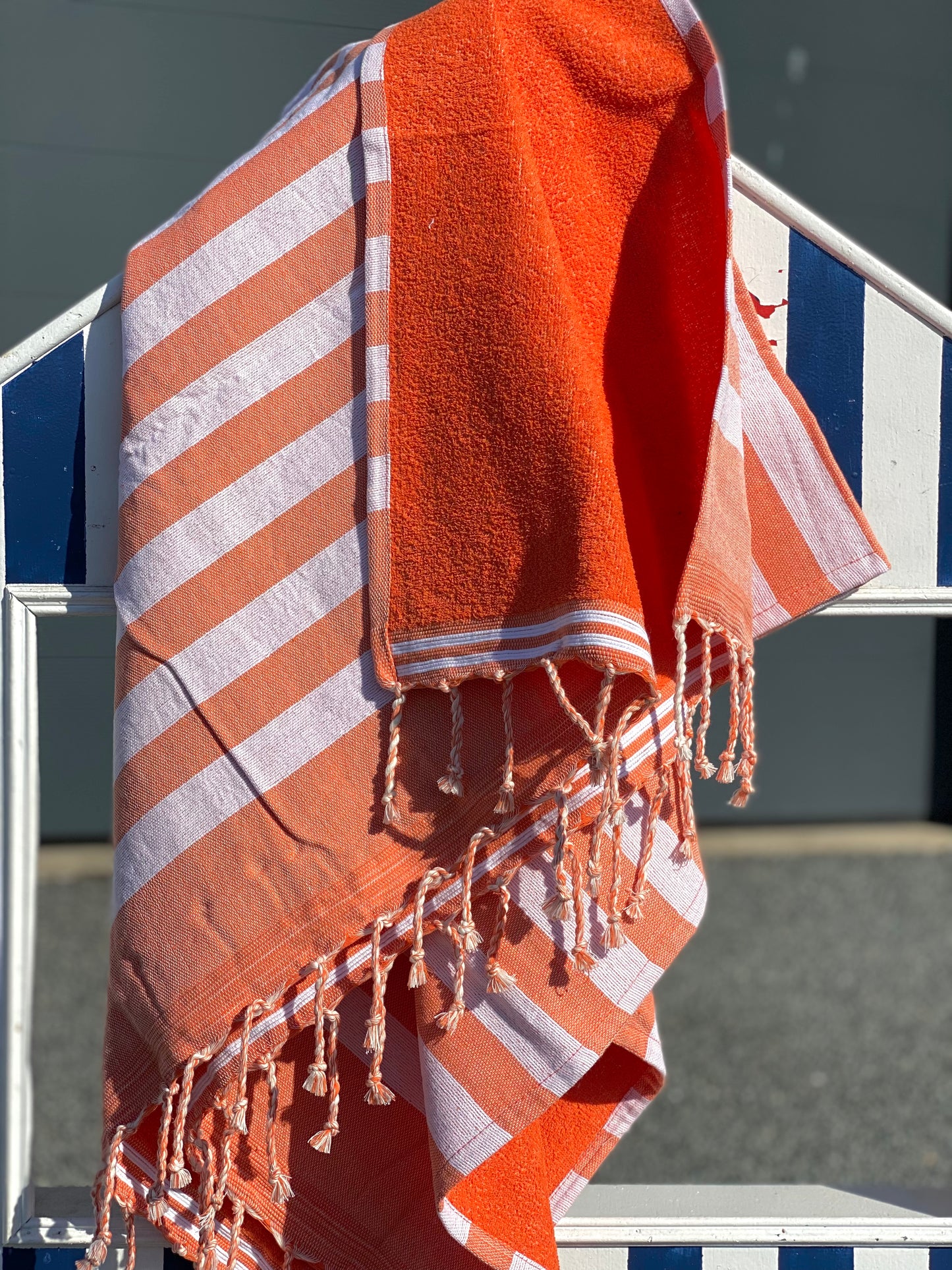 Fouta 100x200 cm Doublée éponge - Orange