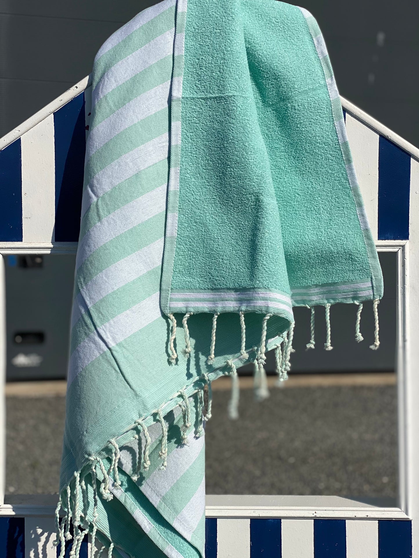 Fouta 100x200 cm Doublée éponge - Vert d'eau