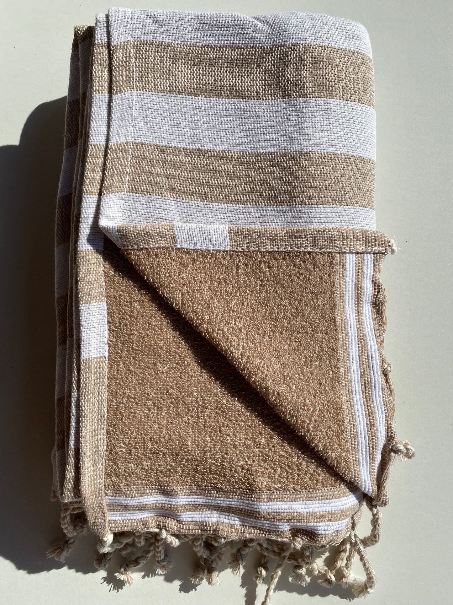 Fouta 100x200 cm Doublée éponge - Beige