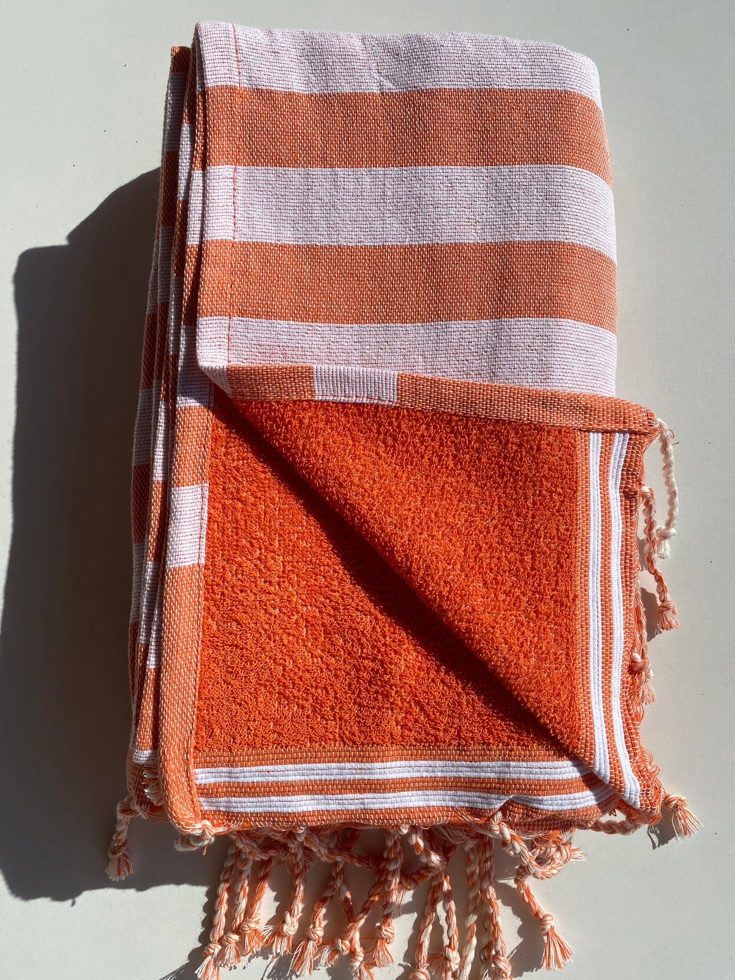 Fouta 100x200 cm Doublée éponge - Orange