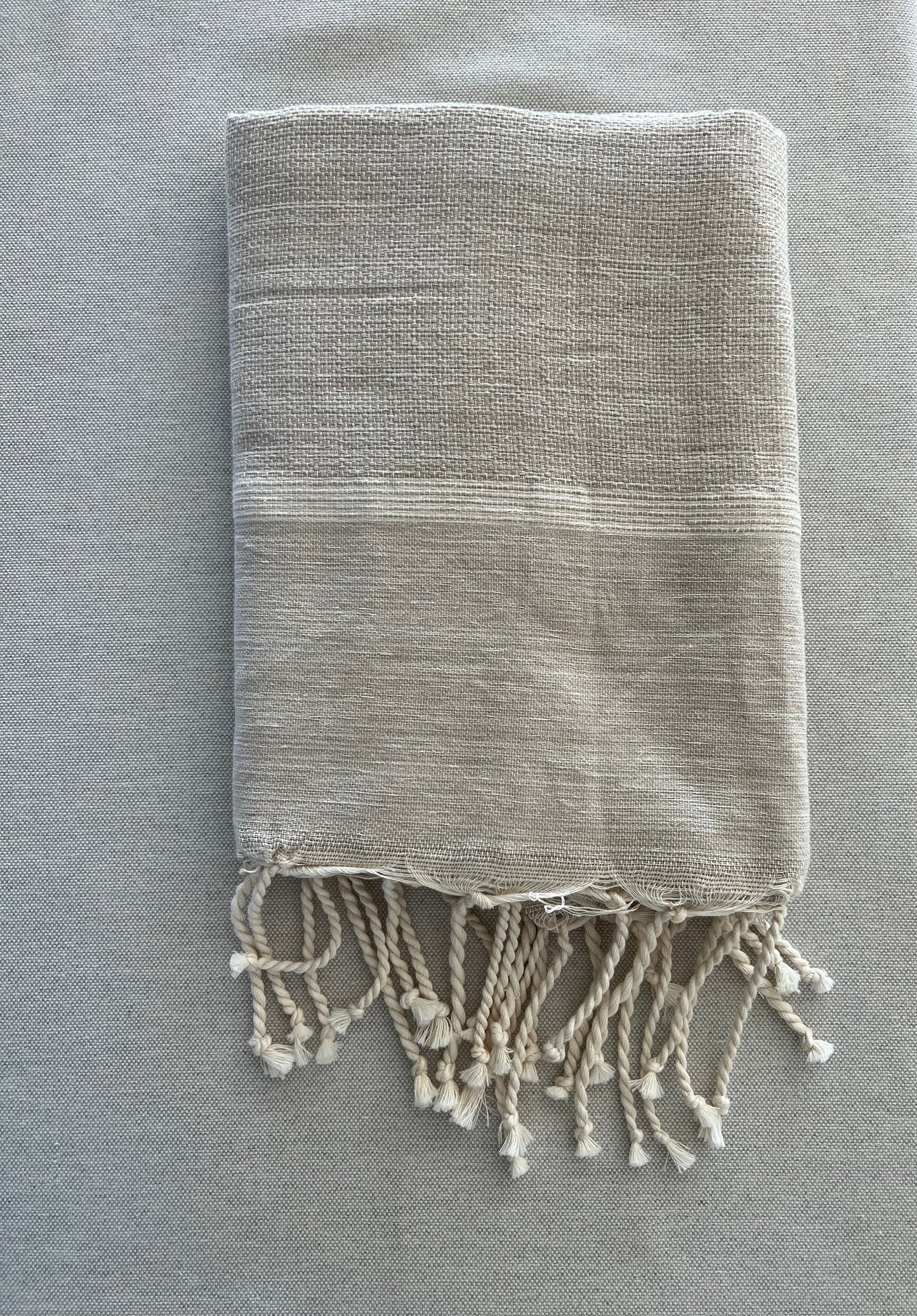 Fouta 100x200 cm Tissage Natté - Beige
