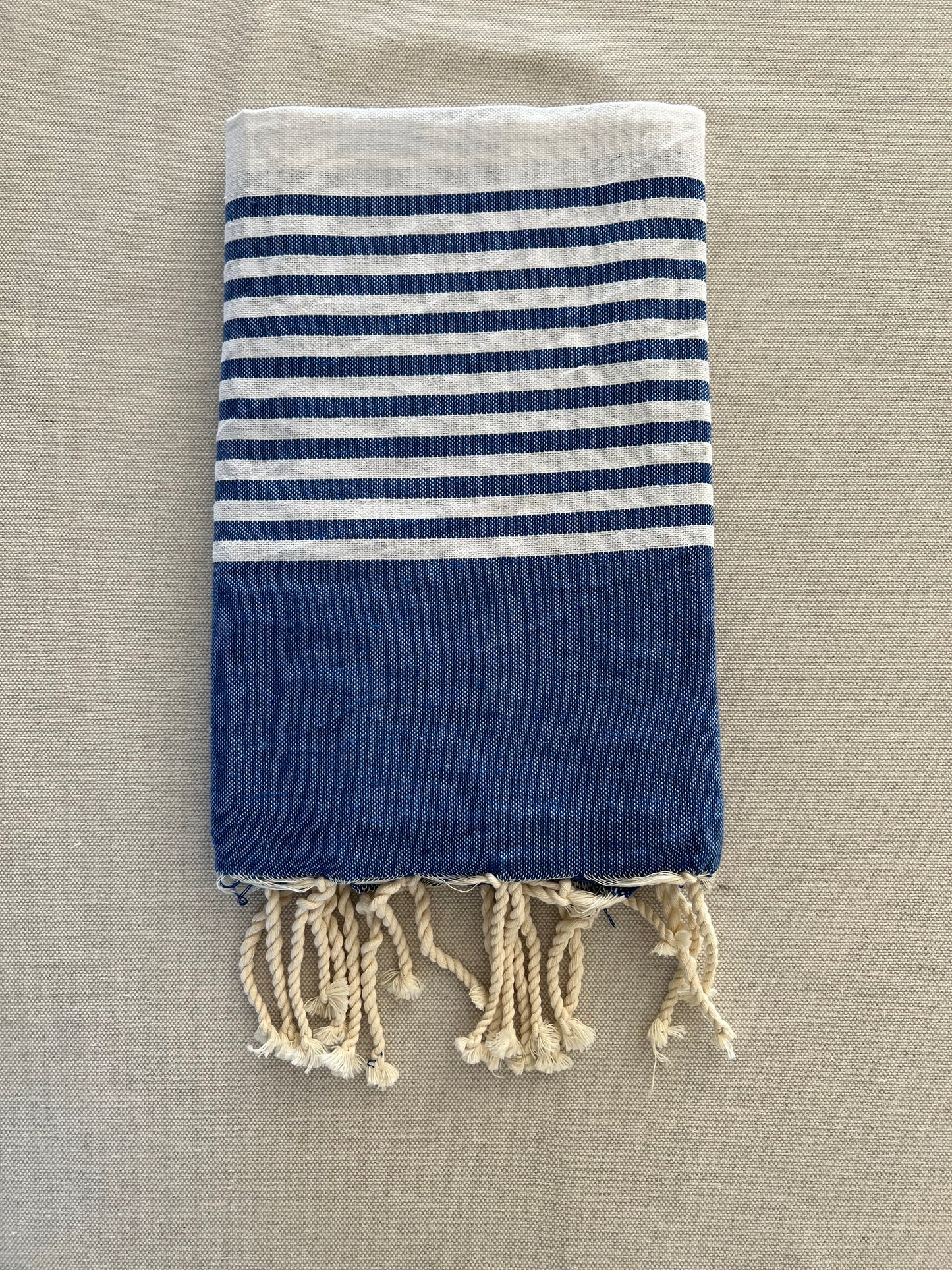 Fouta 100x200 cm tissage plat - Bleu Foncé