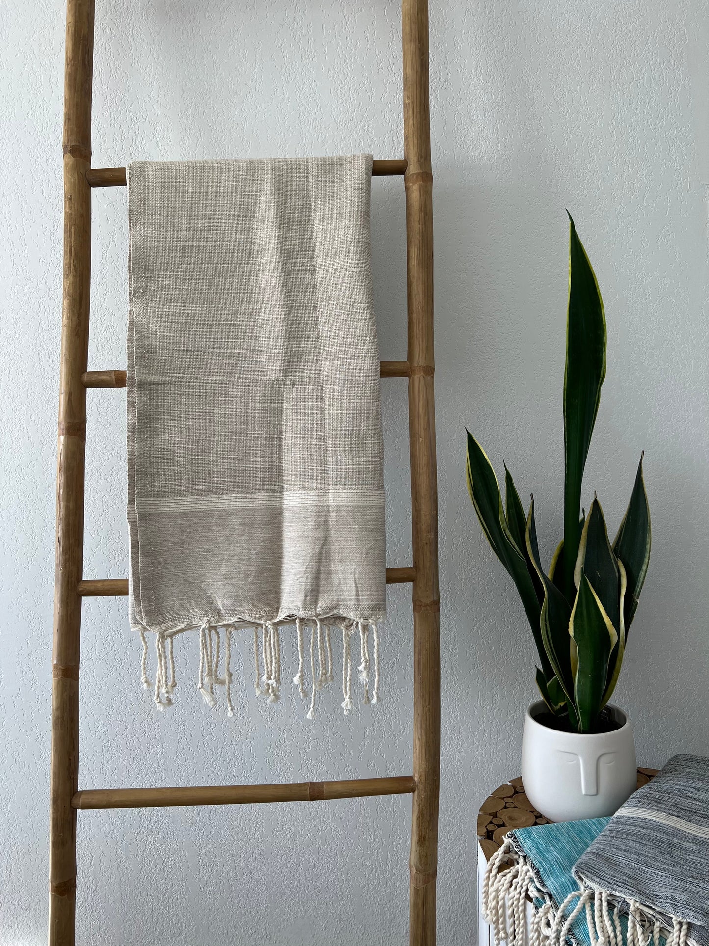 Fouta 100x200 cm Tissage Natté - Beige