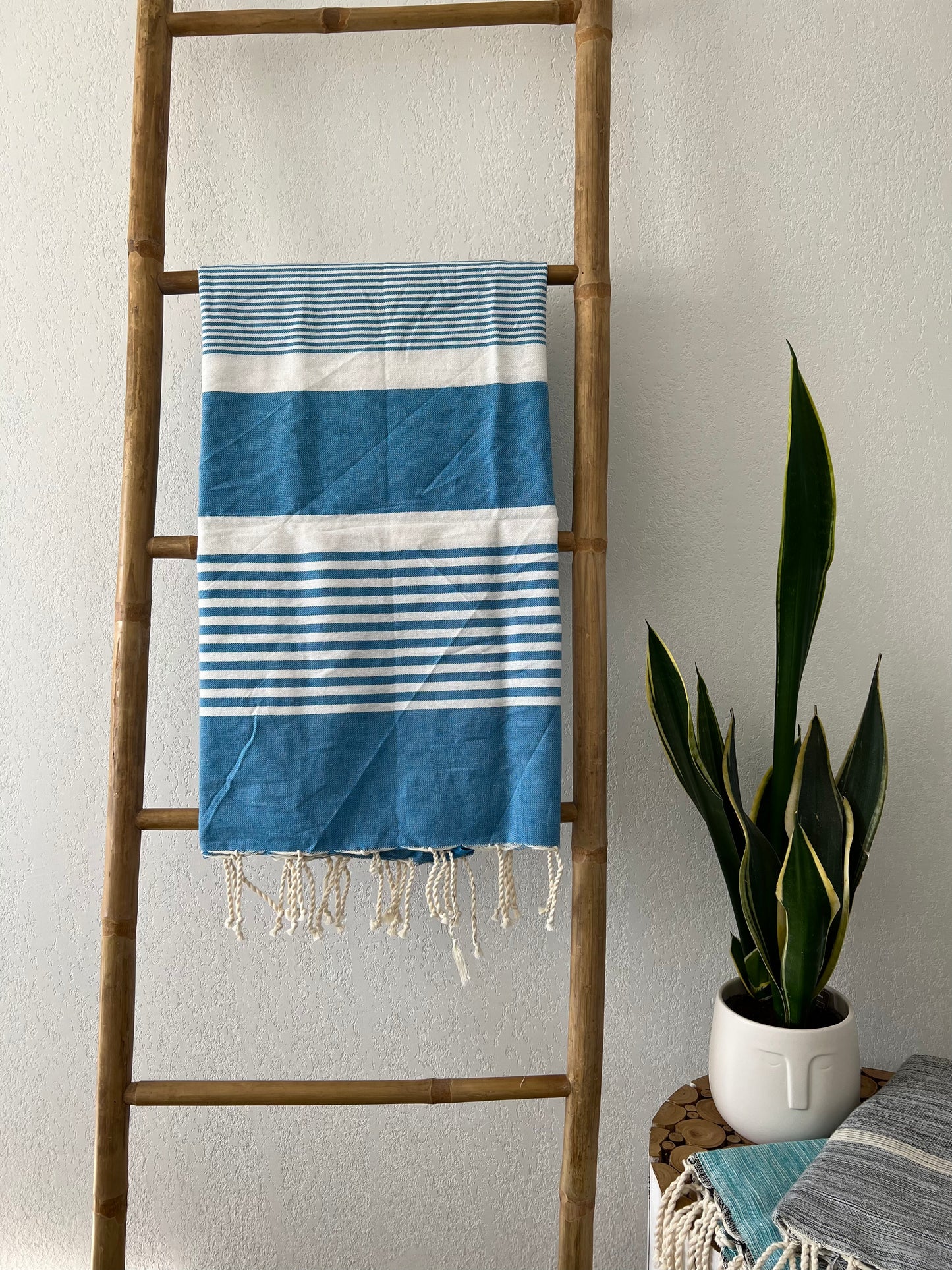 Fouta 100x200 cm Tissage Plat - Bleu Turquoise