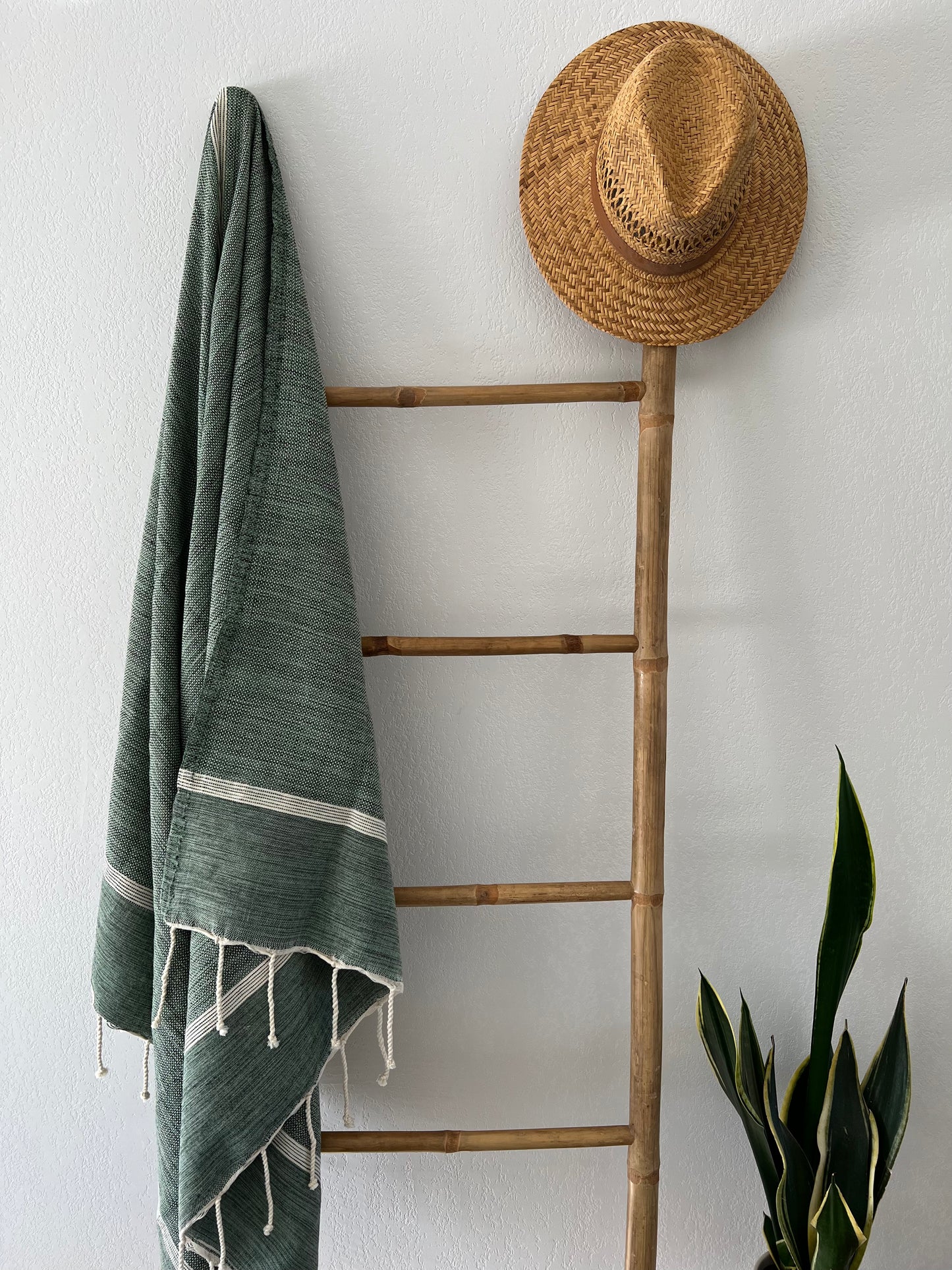 Fouta 100x200 cm Tissage Natté - Vert Kaki