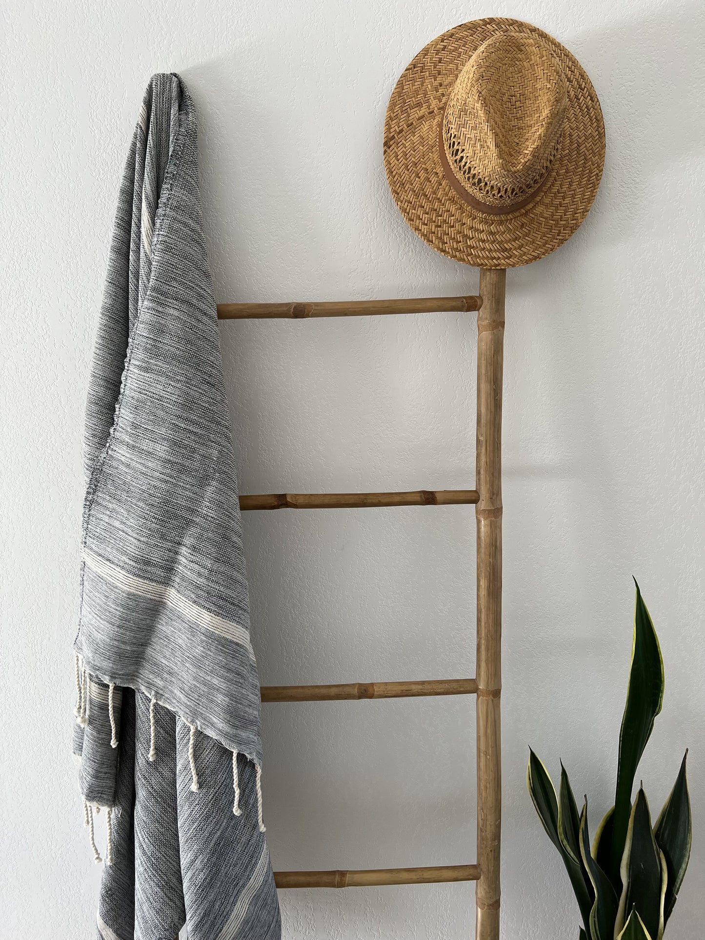 Fouta 100x200 cm Tissage Natté - Gris Clair