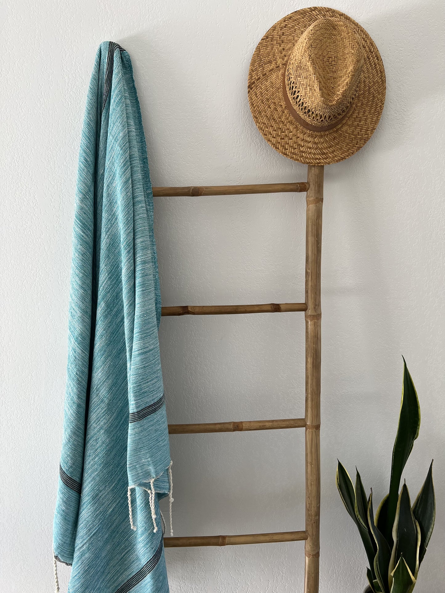 Fouta 100x200 cm Tissage Natté - Bleu Turquoise