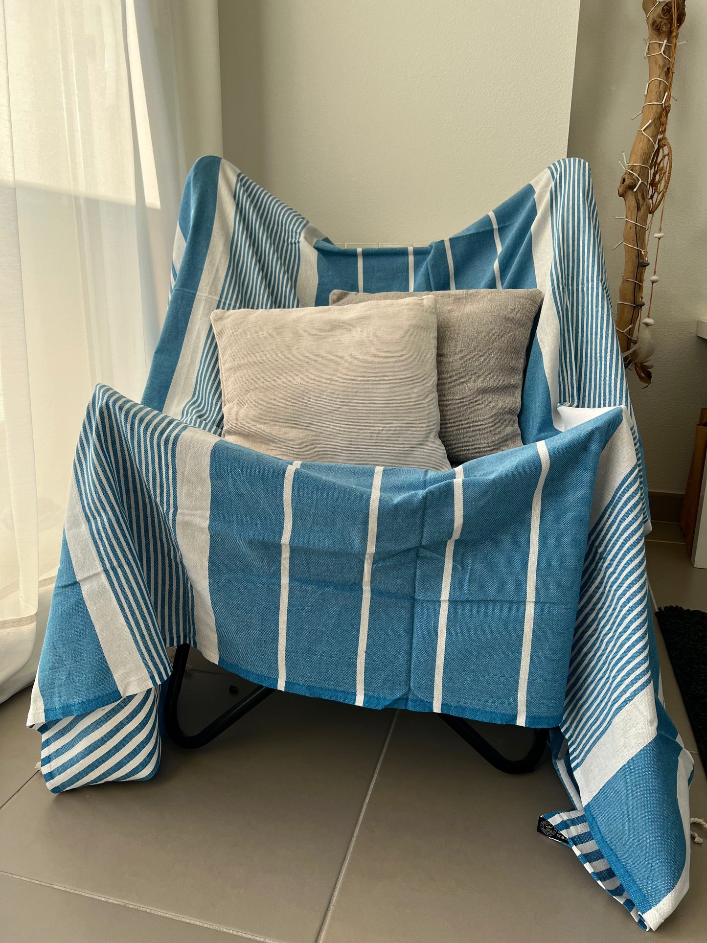 Fouta 200x200 cm Bleu Turquoise