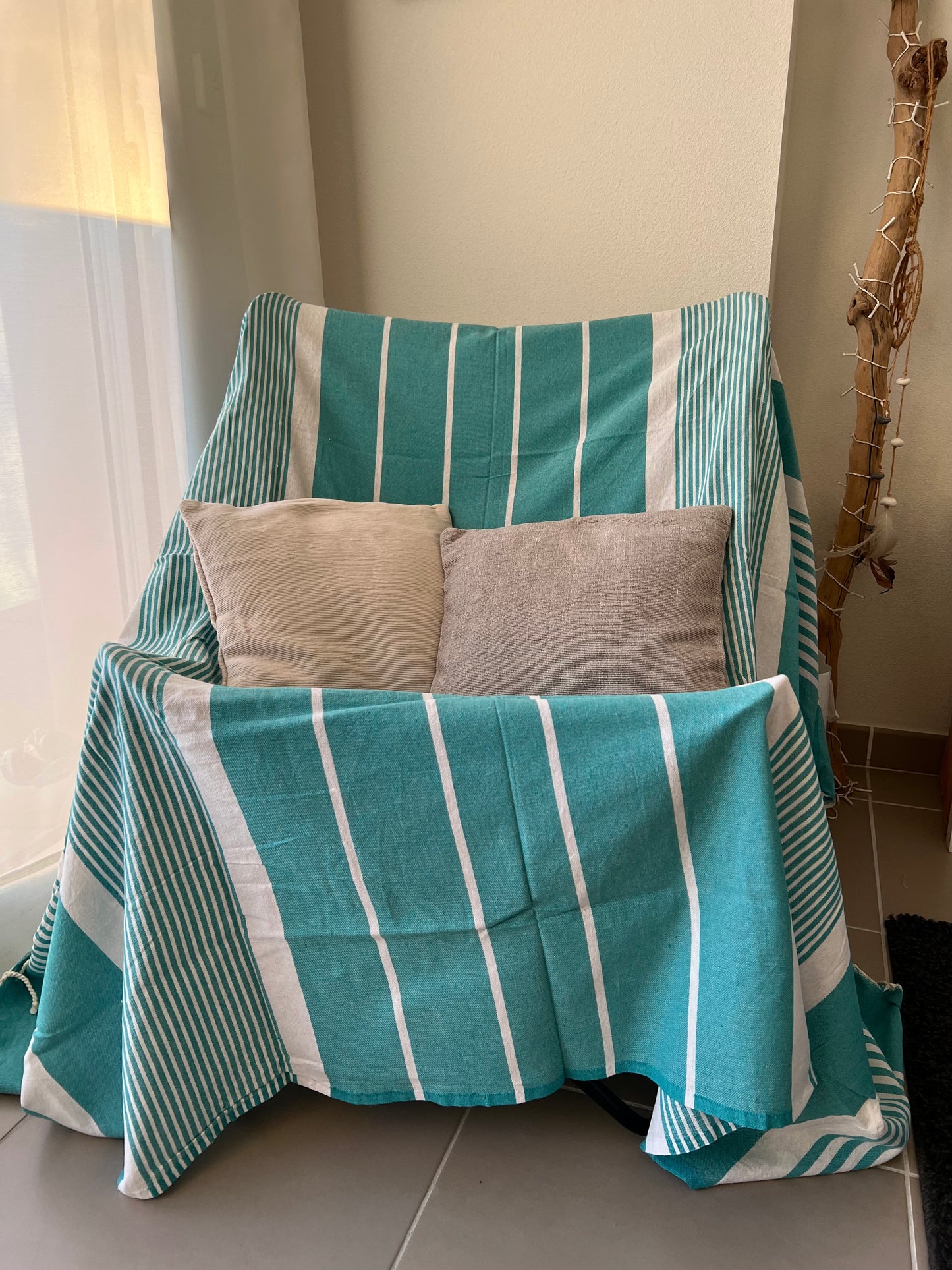 Fouta 200x200 cm Bleu Canard