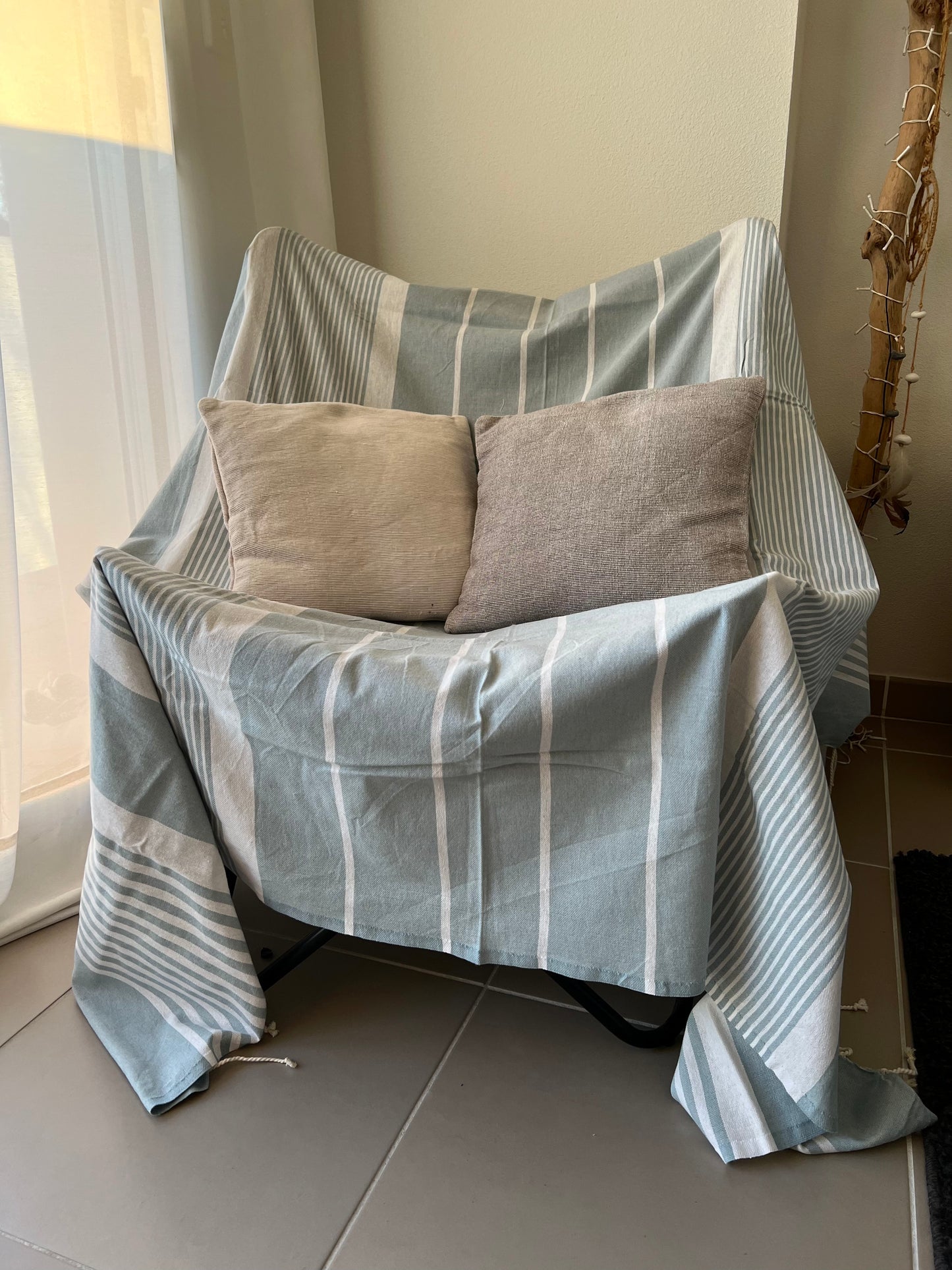 Fouta 200x200 cm Bleu Ciel
