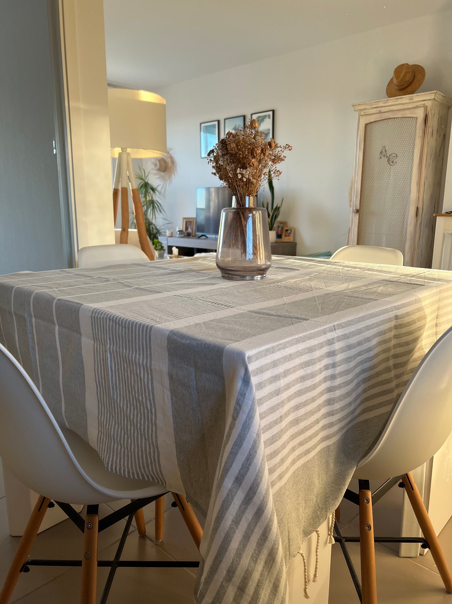 Fouta 200x200 cm Gris Clair