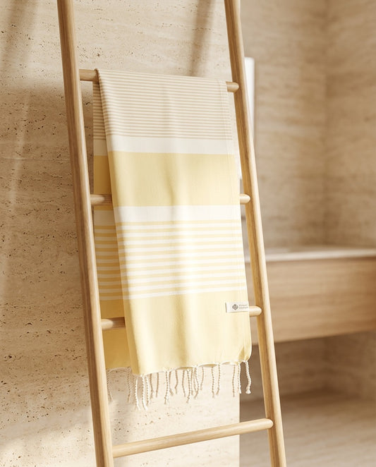 Fouta 100x200 cm Tissage plat - jaune clair