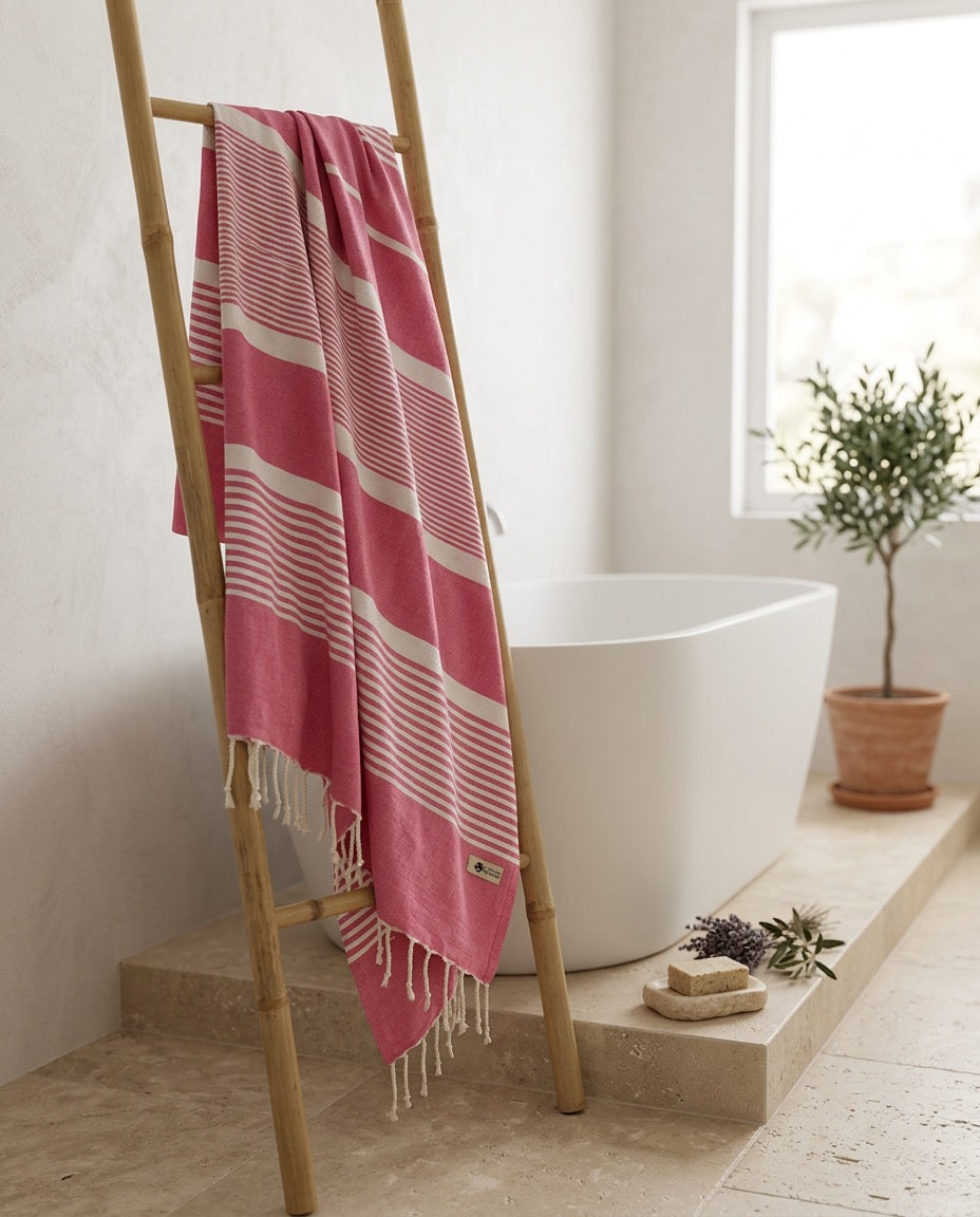 Fouta 100x200 cm Tissage plat - Rose fushia