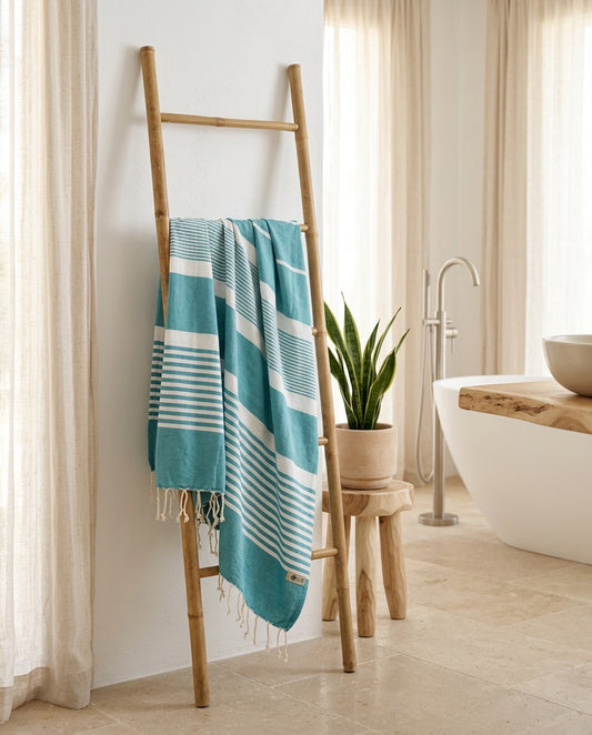 Fouta 100x200 cm Tissage plat - Bleu Canard