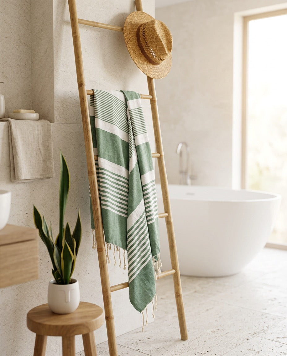 Fouta 100x200 cm Tissage Plat - Vert olive