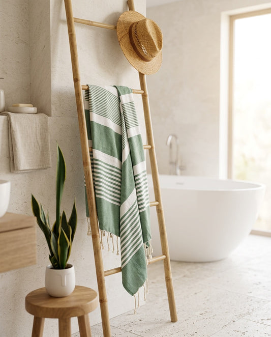 Fouta 100x200 cm Tissage Plat - Vert olive