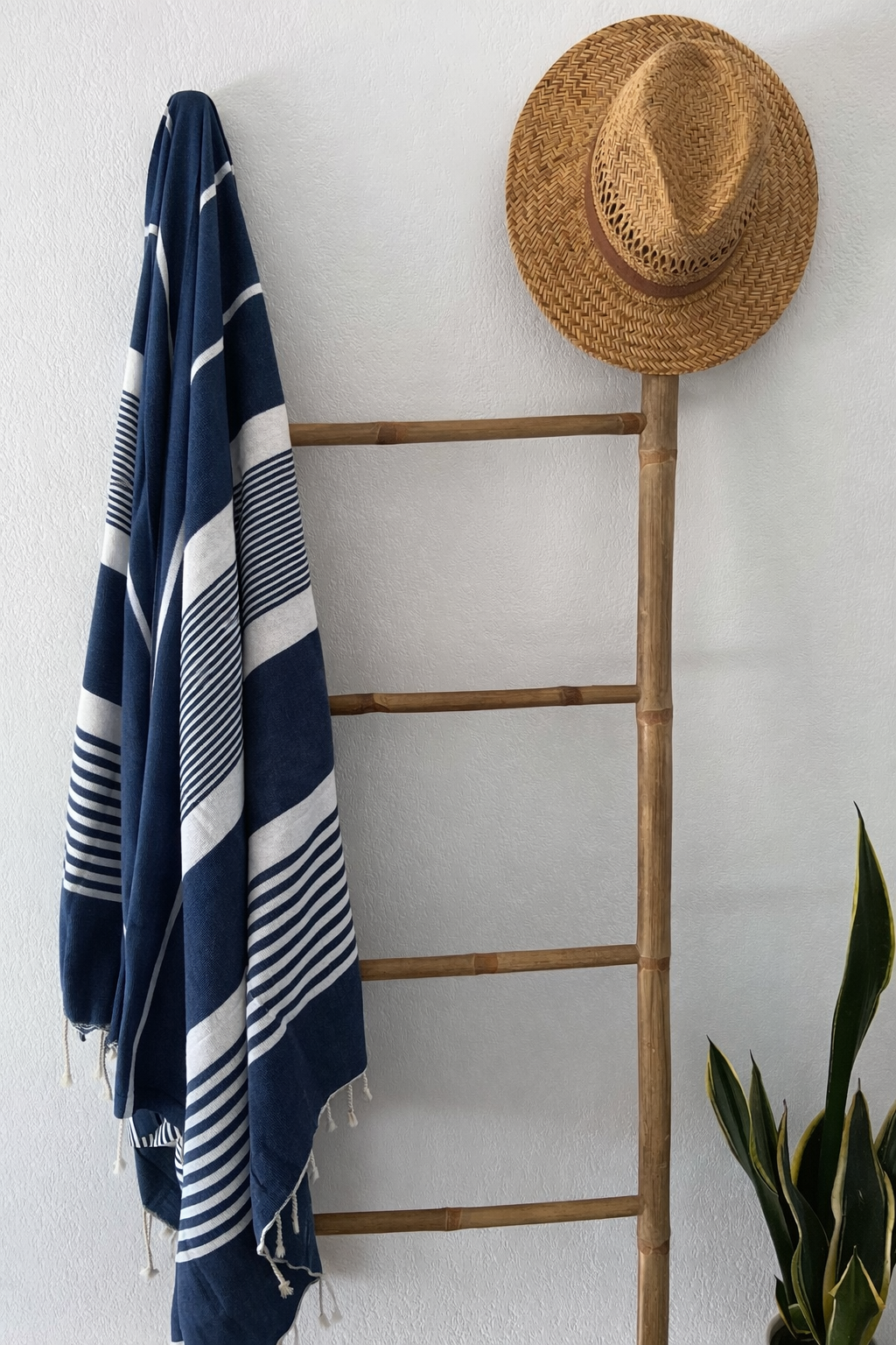 Fouta 100x200cm Tissage plat - bleu marine