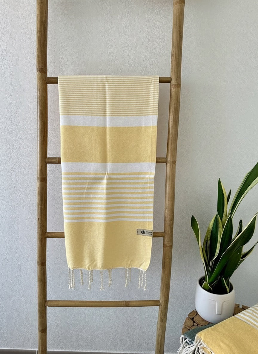 Fouta 100x200 cm Tissage plat - jaune clair