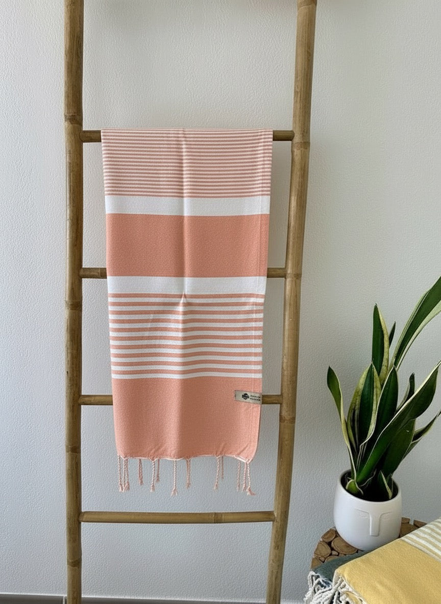 Fouta 100x200cm Tissage plat - Saumon